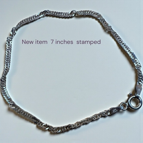 925 Sterling Silver Jewelry - Silver Chain Bracelet stamped both ends estate​​